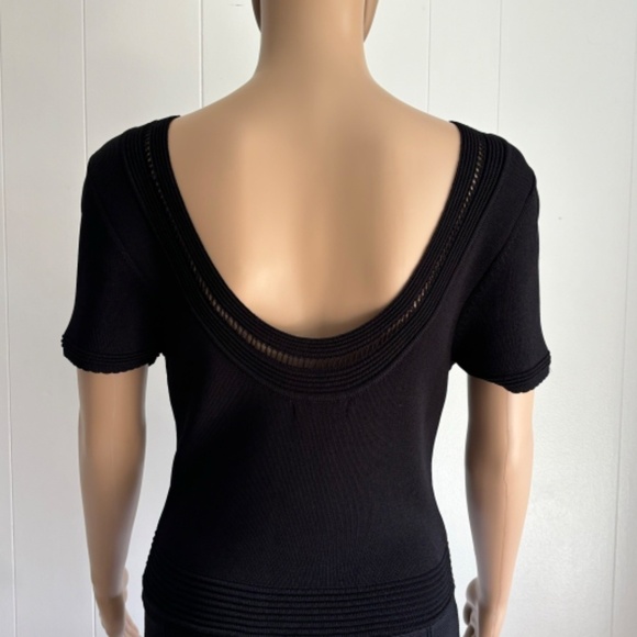 RW&Co medium weight midi black short sleeve dress with cutout collar size M - Picture 4 of 13